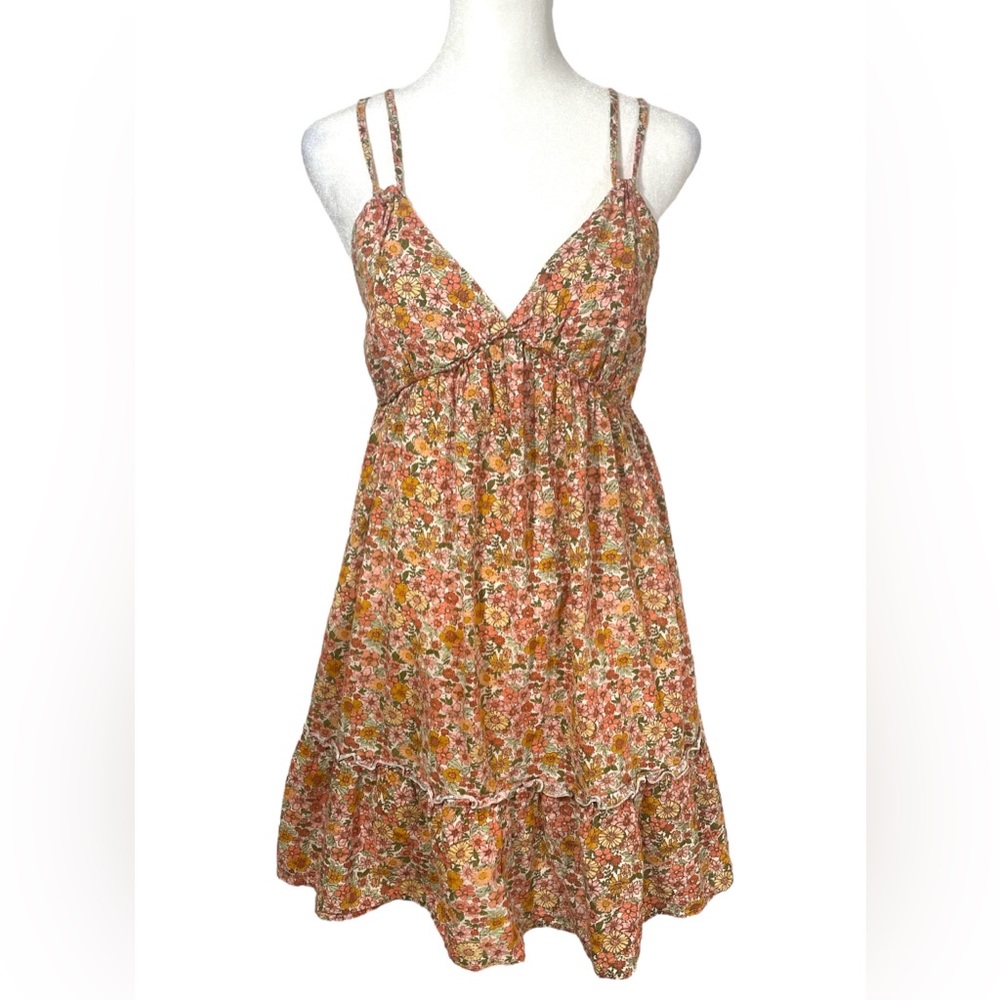 Wild Fable retro boho floral mini summer dress Size L